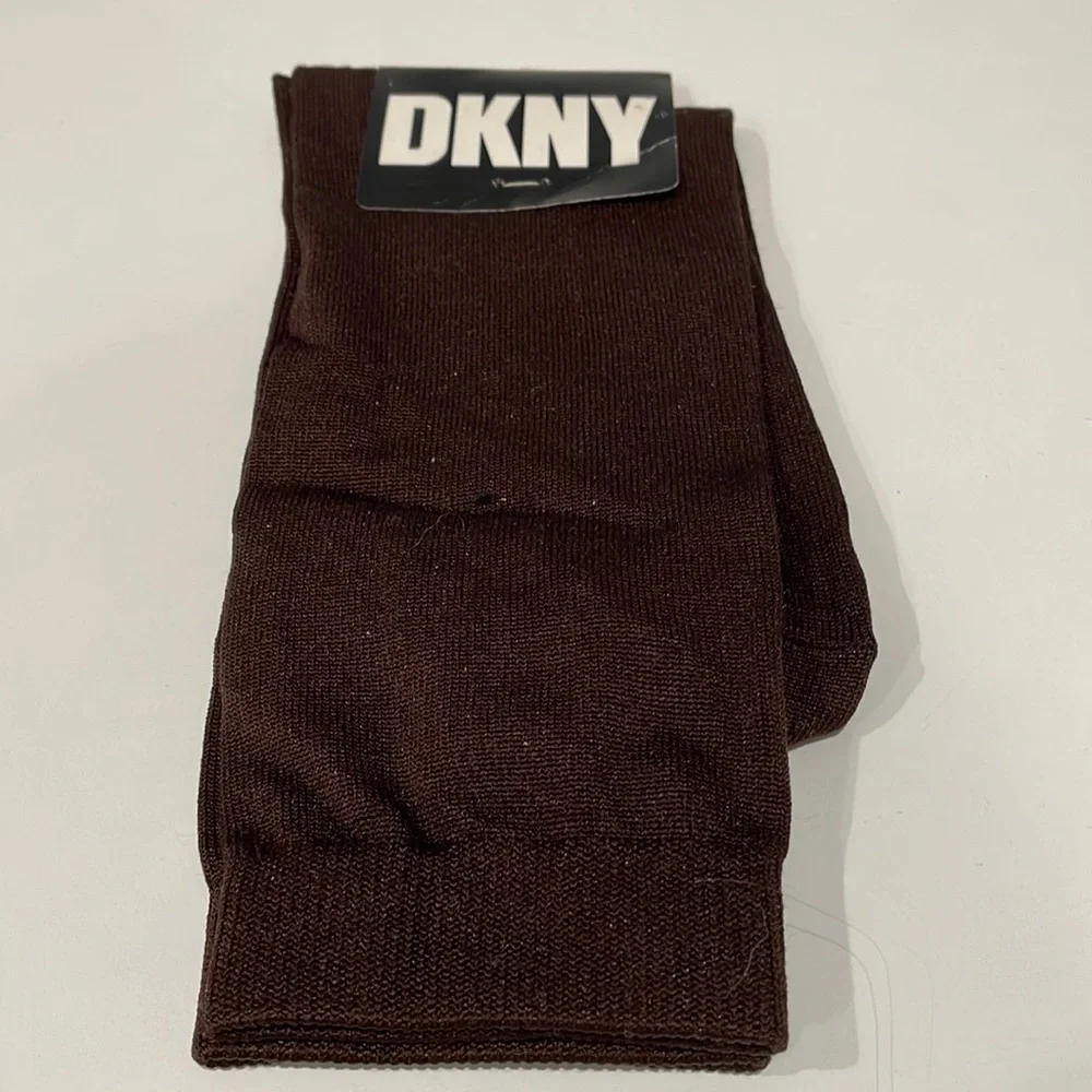 DKNY chocolate brown trouser socks. NWT